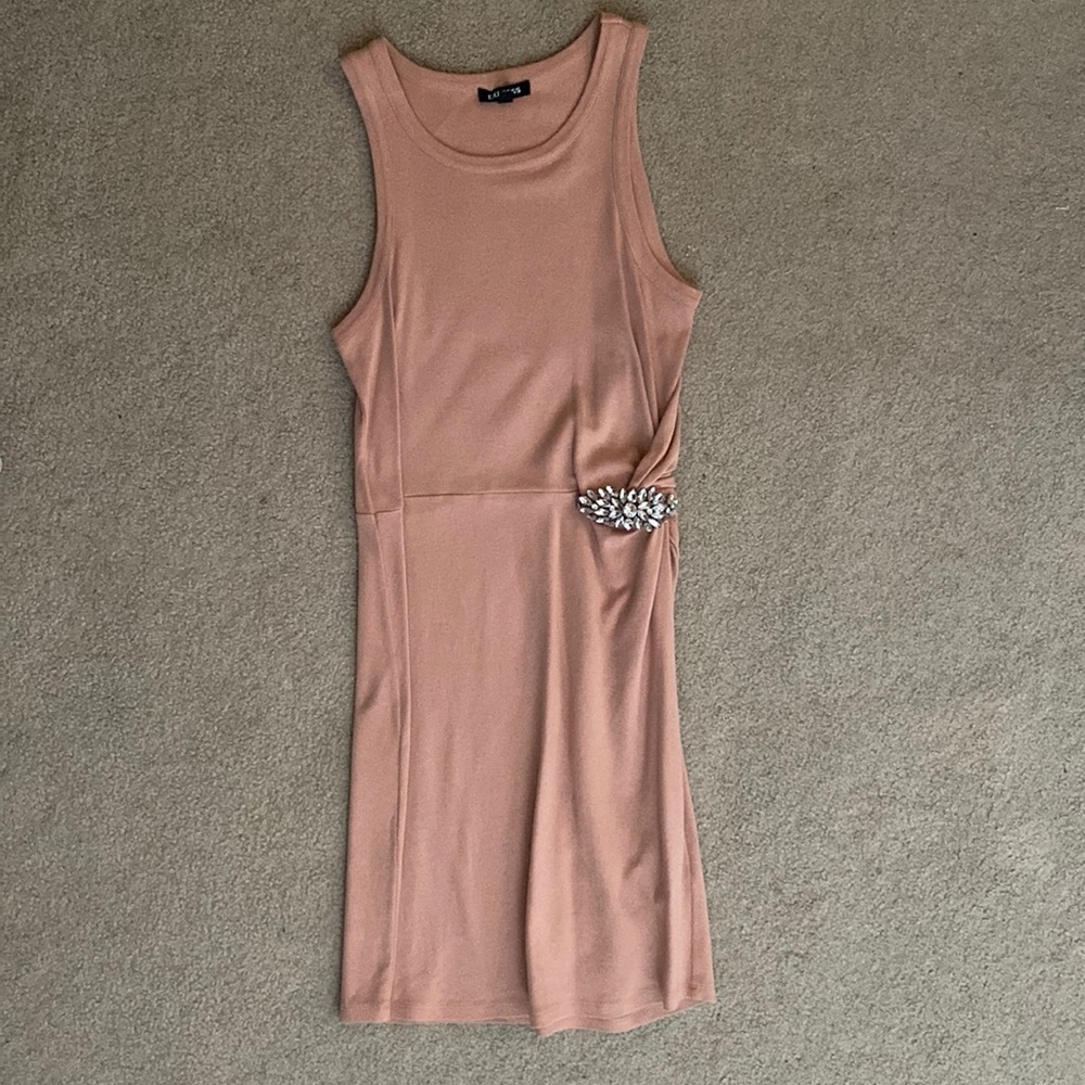 Express Women’s Peach Rhinestone Dress, Size S